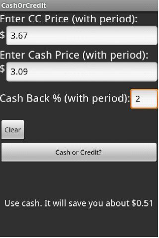 Cash Or Credit? Gas Calc...截图2