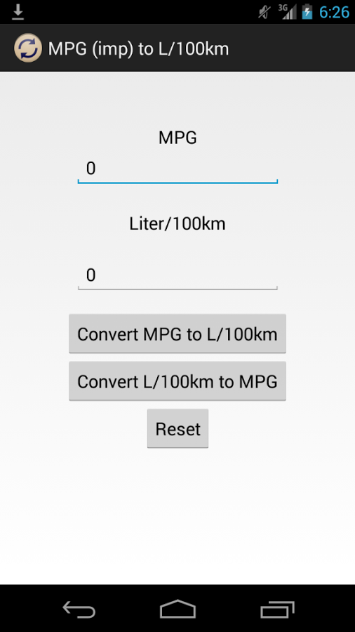 MPG (imp) to L/100km截图1