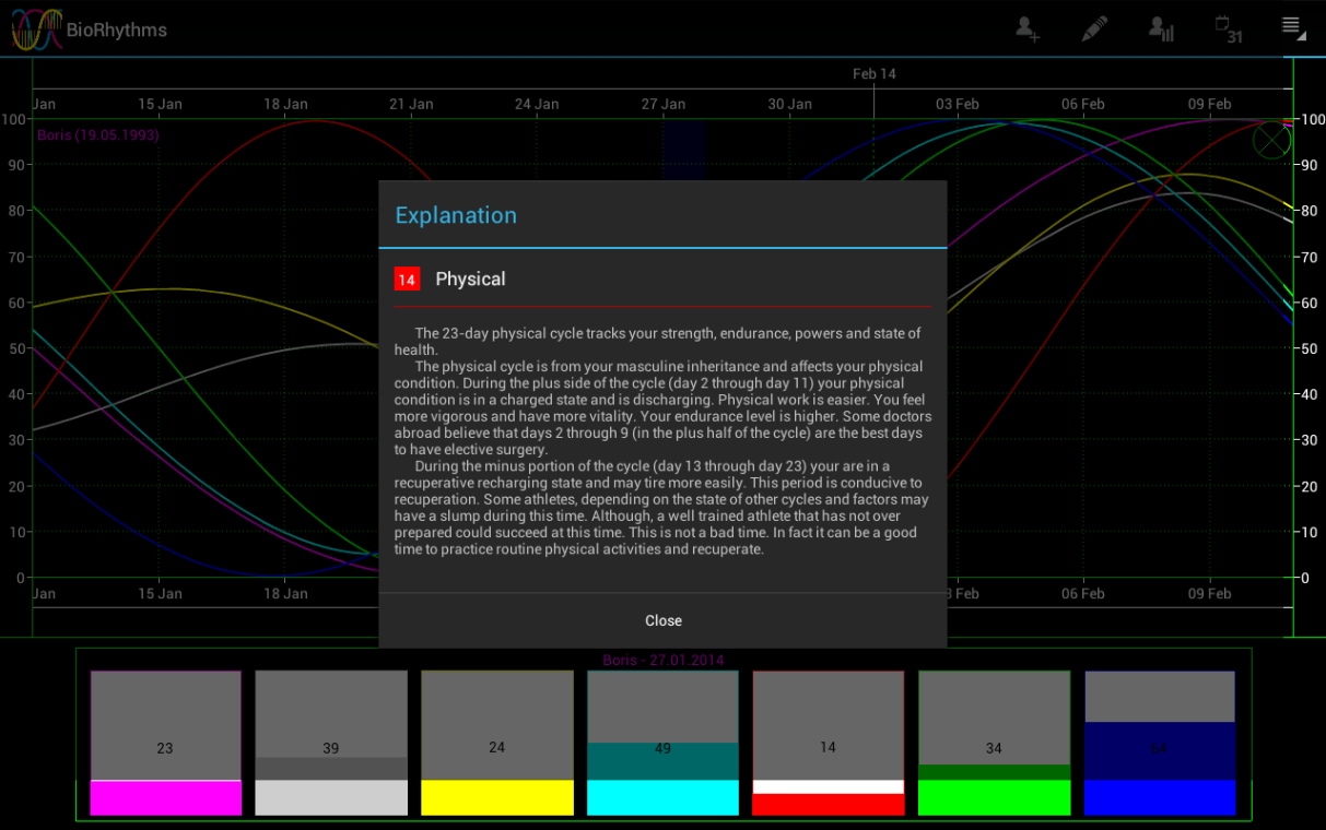 Biorhythm calculator截图1