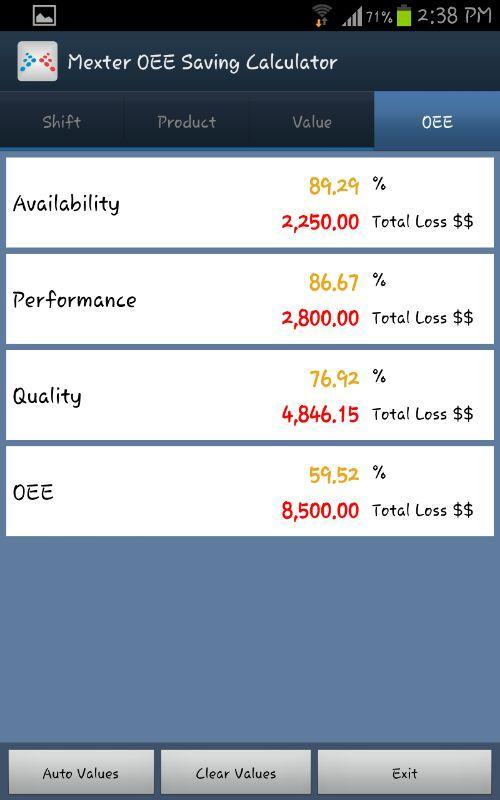 Mexter OEE Calculator截图1