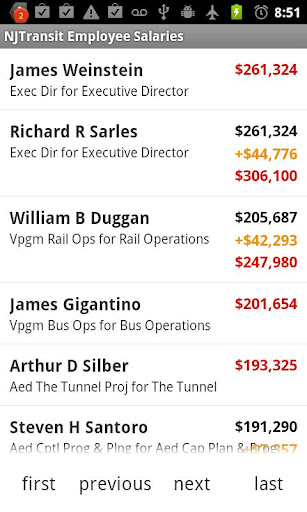 NJTransit Salary &amp; Overtime DB截图2