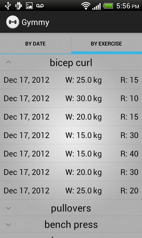 Gymmy Workout Log LITE截图4