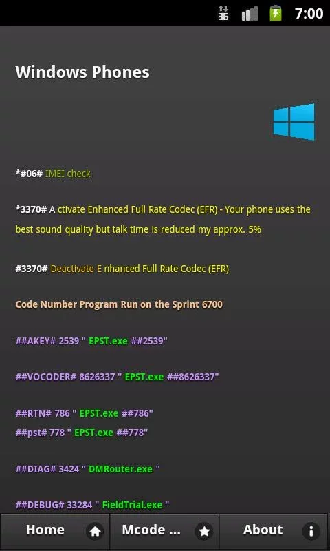 Mobile Secret mCodes截图5