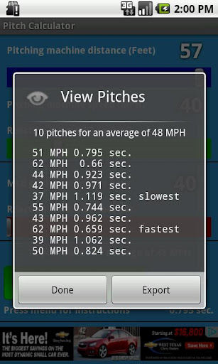 Baseball Pitch Calculator截图6