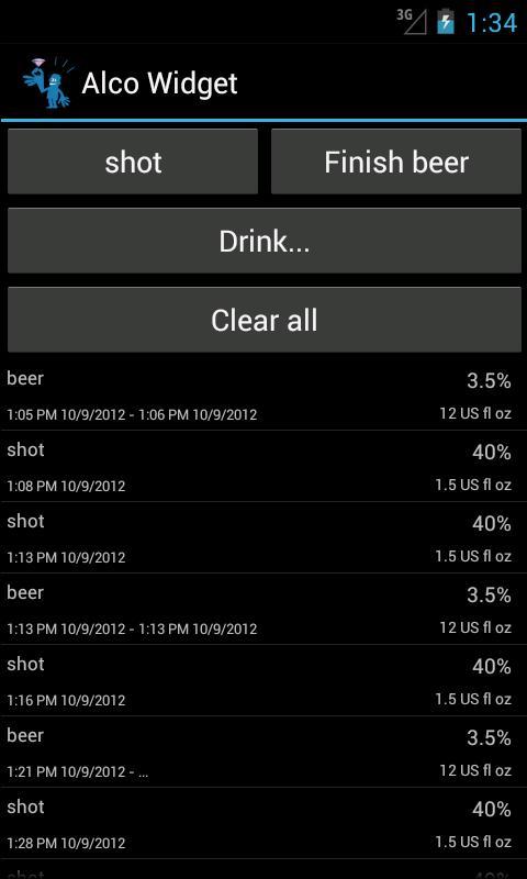 AlcoWidget BAC Tracker截图6