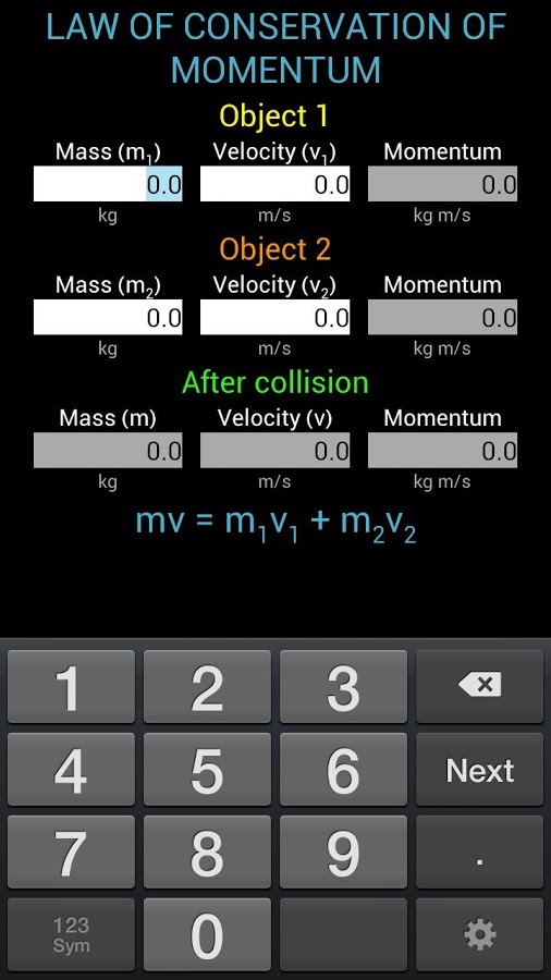 Momentum Calculator截图2