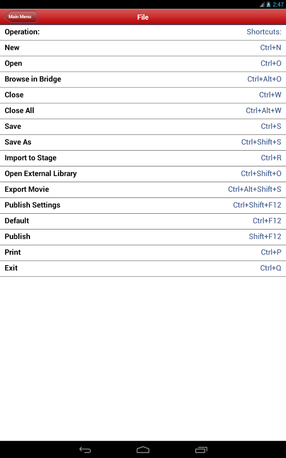 Shortcuts fo...截图2