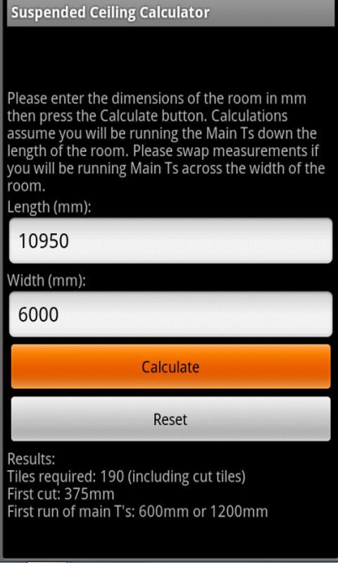Suspended Ceiling Calculator截图2