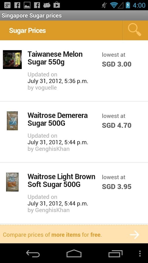 Singapore Sugar prices截图2