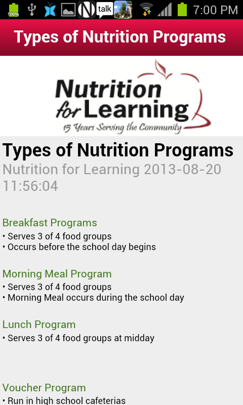 Nutrition for Learning截图2