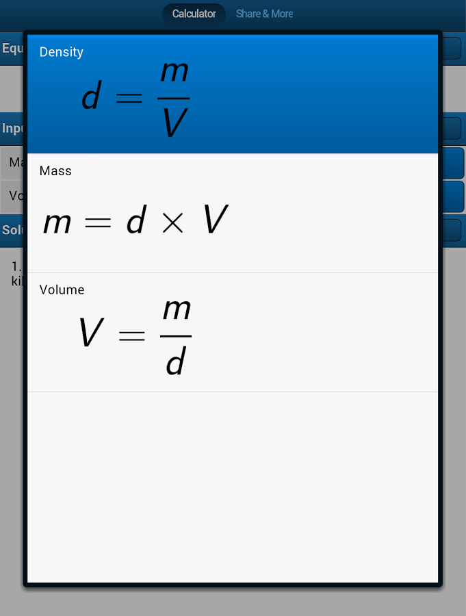 Density Equation Calculator截图2