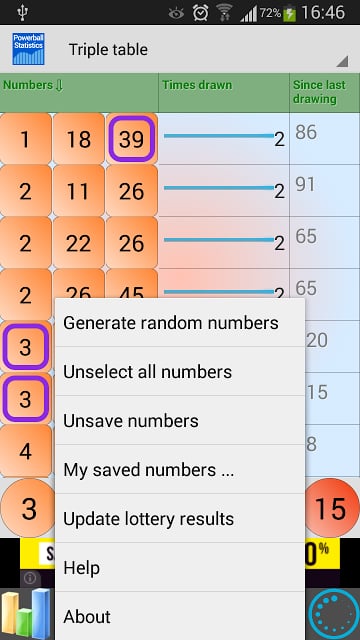 Ultimate Powerball statistics截图7