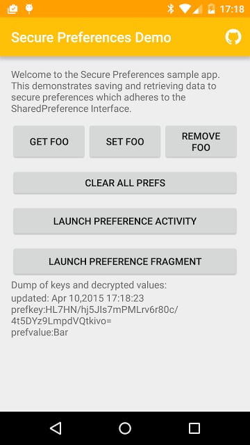 Secure Preferences Demo截图1