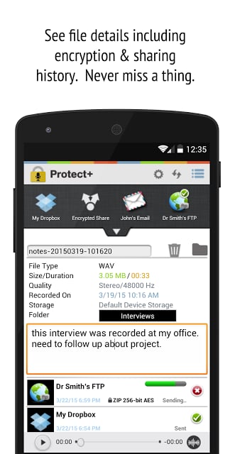 Protect+ Voice Recorder Free截图9