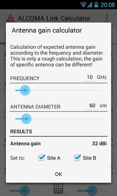 ALCOMA Link Budget Calculator截图3