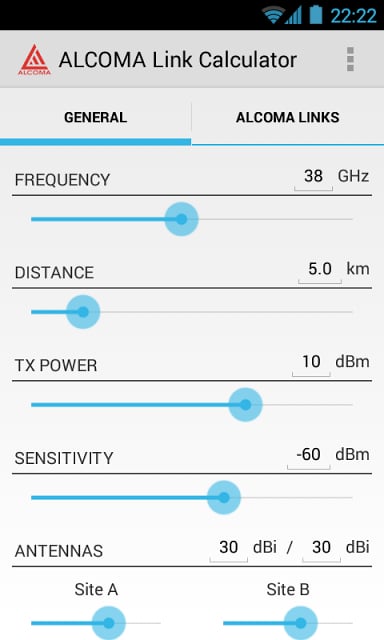 ALCOMA Link Budget Calculator截图2