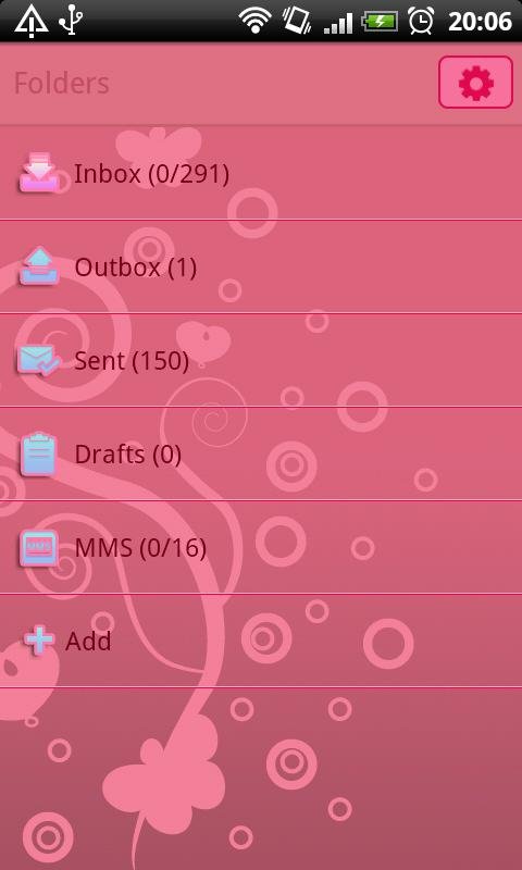 GO SMS Pro Pastel Pink Theme截图2