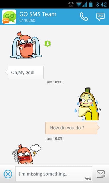 GO SMS Pro Bobo&Banana Sticker截图8