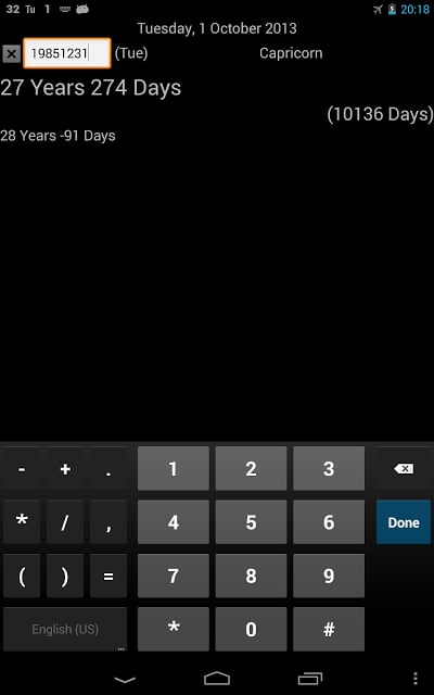 Birthday calculator截图3