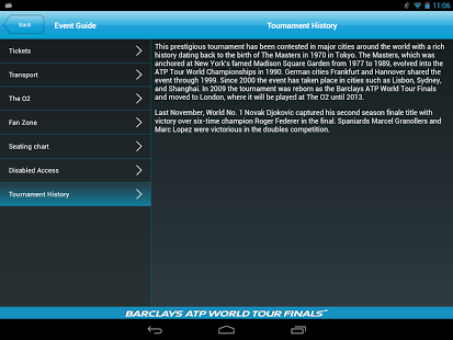 Barclays ATP World Tour Finals截图1