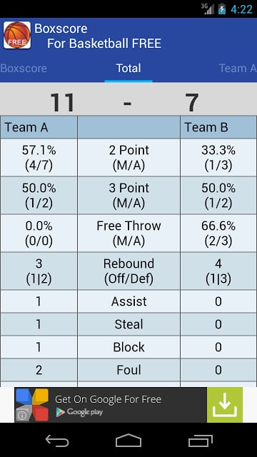 Boxscore For Basketball FREE截图8