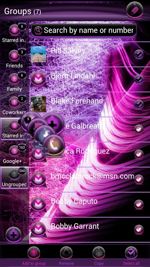 Pink Nexus Q GO Contacts Theme截图6