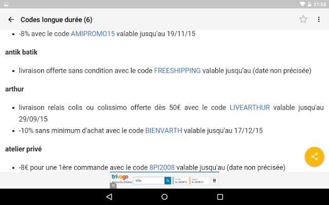 Codes Promos en flux RSS截图4