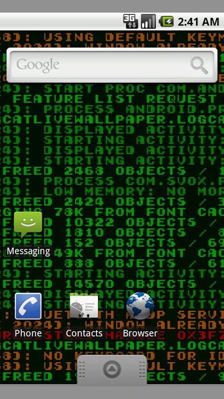 Logcat Live Wallpaper (lite)截图3