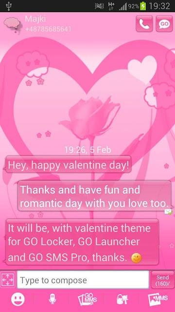 GO SMS Pro Theme Valentine截图2