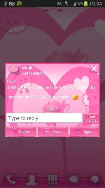 GO SMS Pro Theme Valentine截图3