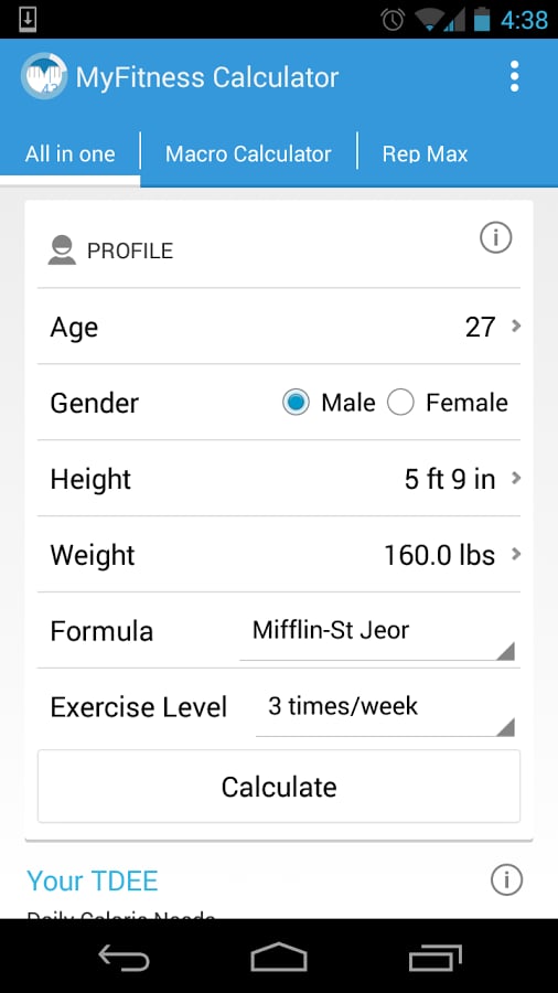 MyFitness卡路里计算截图3