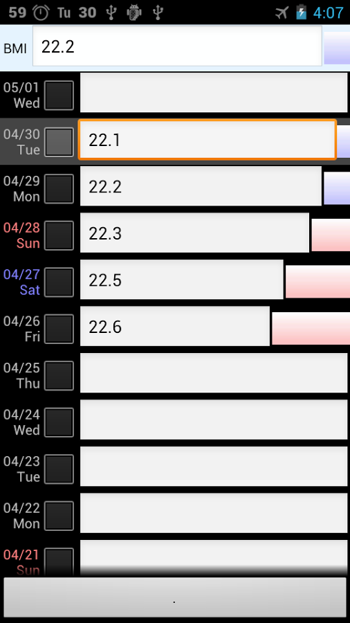 BMI圖表日曆截图1