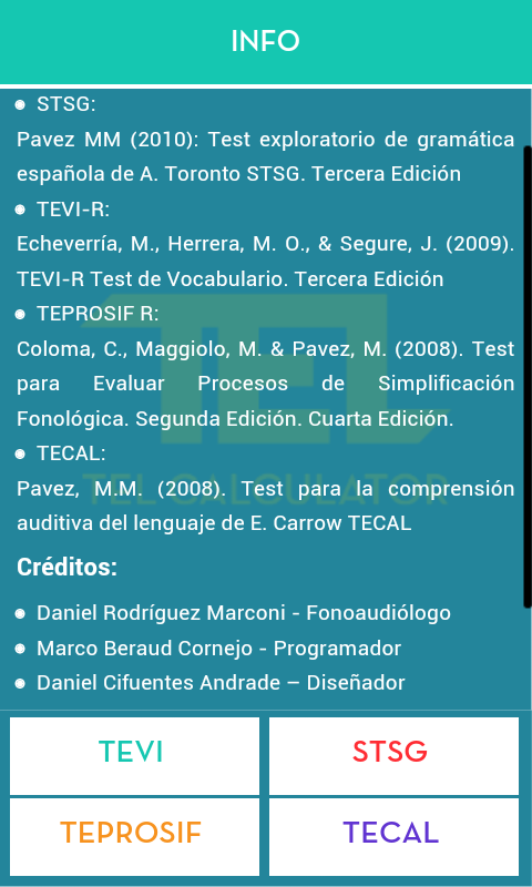 Fonoaudiología TEL Calculator截图7