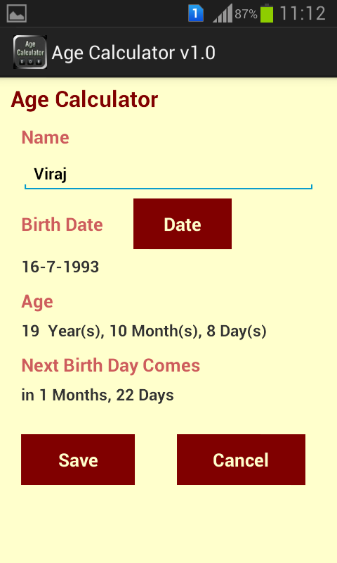 Age Calculator with Reminder截图4