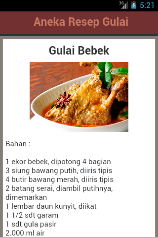 Resep Masakan Gulai截图4