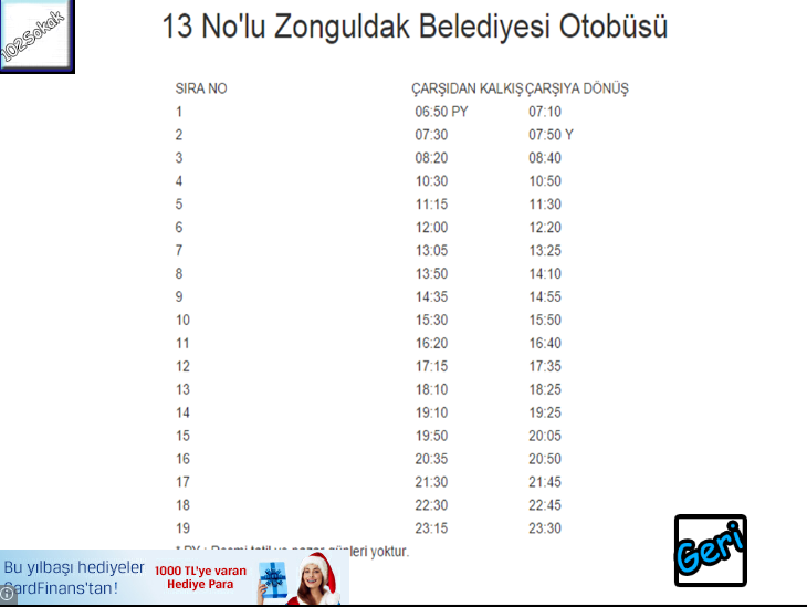 Zonguldak Otobüs Saatleri截图1