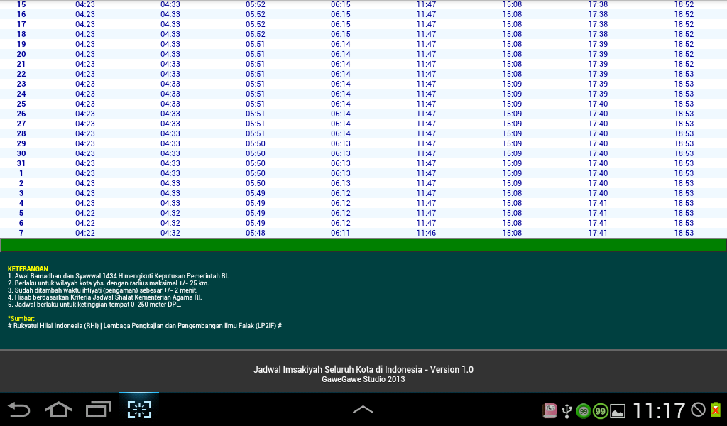 Jadwal Imsakiyah 1434H | 2013M截图5