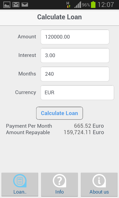 Temenos Loan Calculator截图2