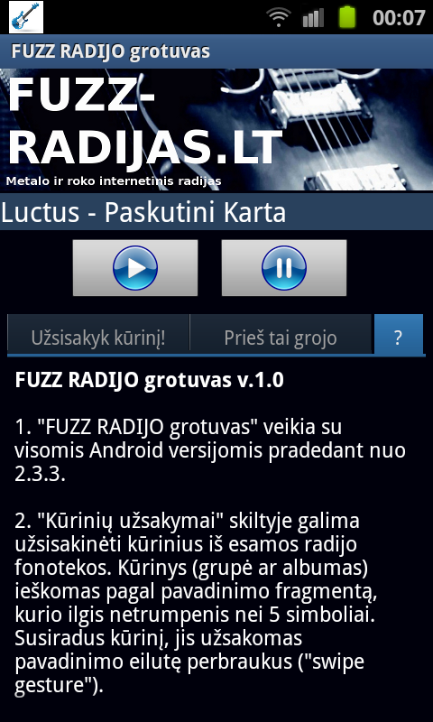 FUZZ RADIJO grotuvas截图4