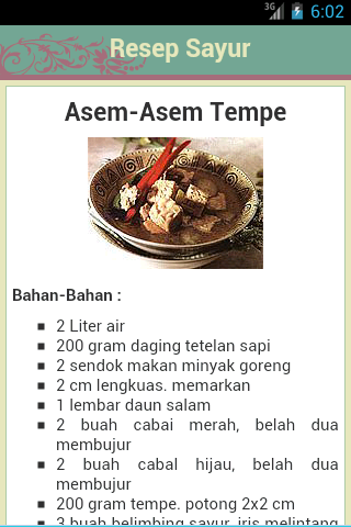 Resep Masakan Sayur截图4