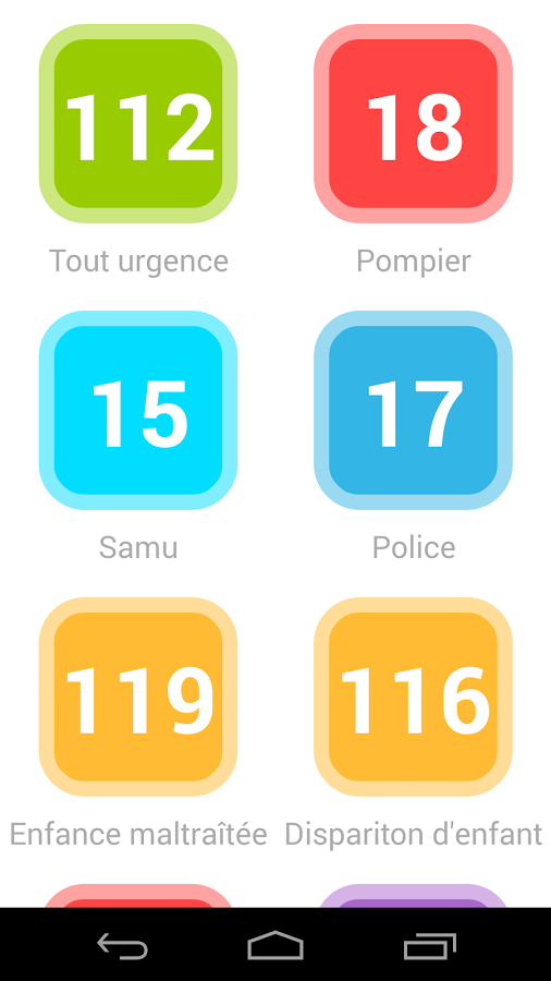 Numéro d’appel d’urgence (FR)截图1