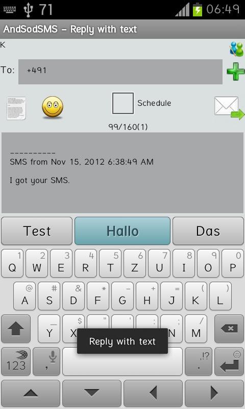 AndSod SMS Test截图3