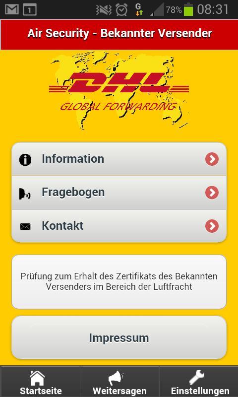 DHL Bekannter Versender截图1