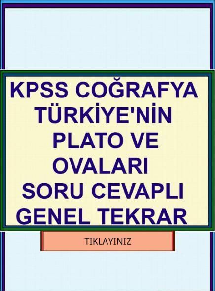 KPSS COĞRAFYA Plato ve Ovalar截图1