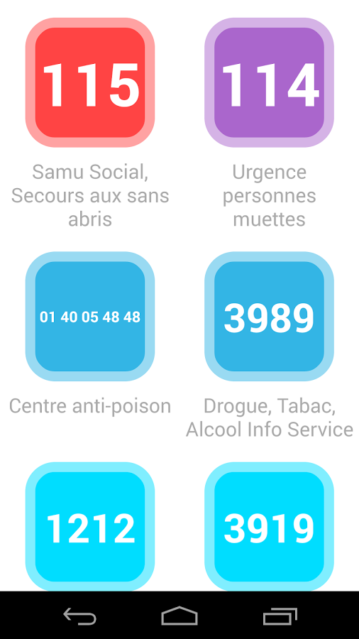 Numéro d’appel d’urgence (FR)截图3