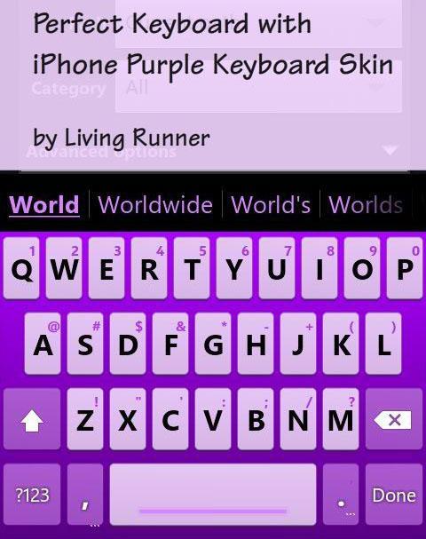 iPhone Purple Keyboard Skin截图1