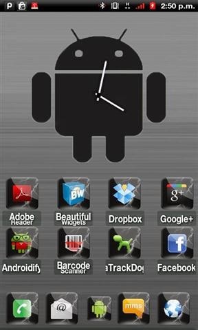 灰色机器人时钟部件 Droid Gray Clock Widget截图1