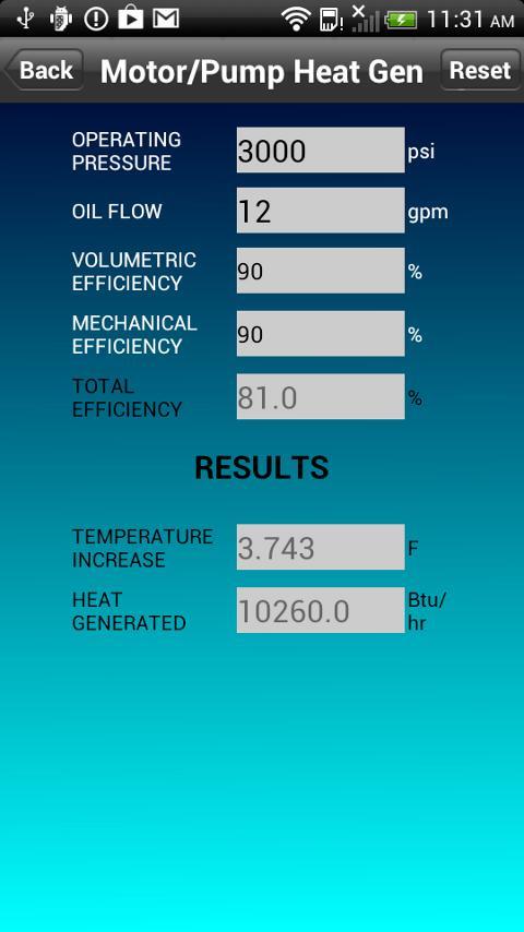 Hydraulic Heat Calculator截图3