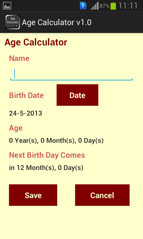 Age Calculator with Reminder截图3