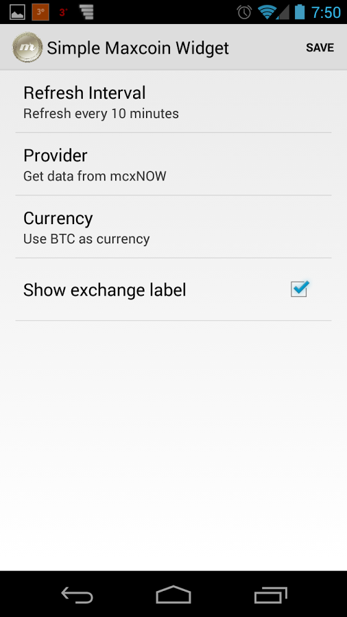 Simple Maxcoin Widget截图2